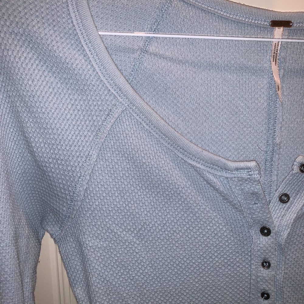 Long sleeve Free People waffle top